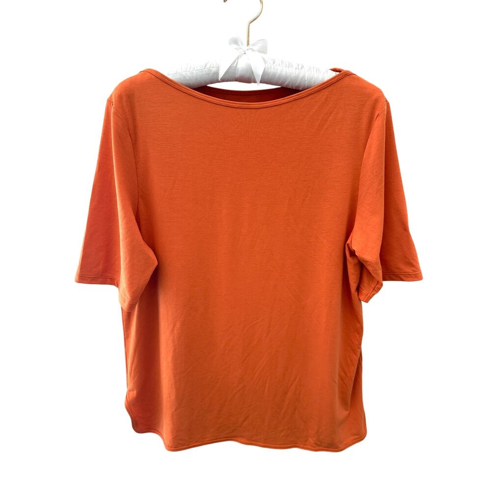 UNIQLO x Theory AIRism Orange Short Sleeve Tee Cooling Stretch Top Basic | Small